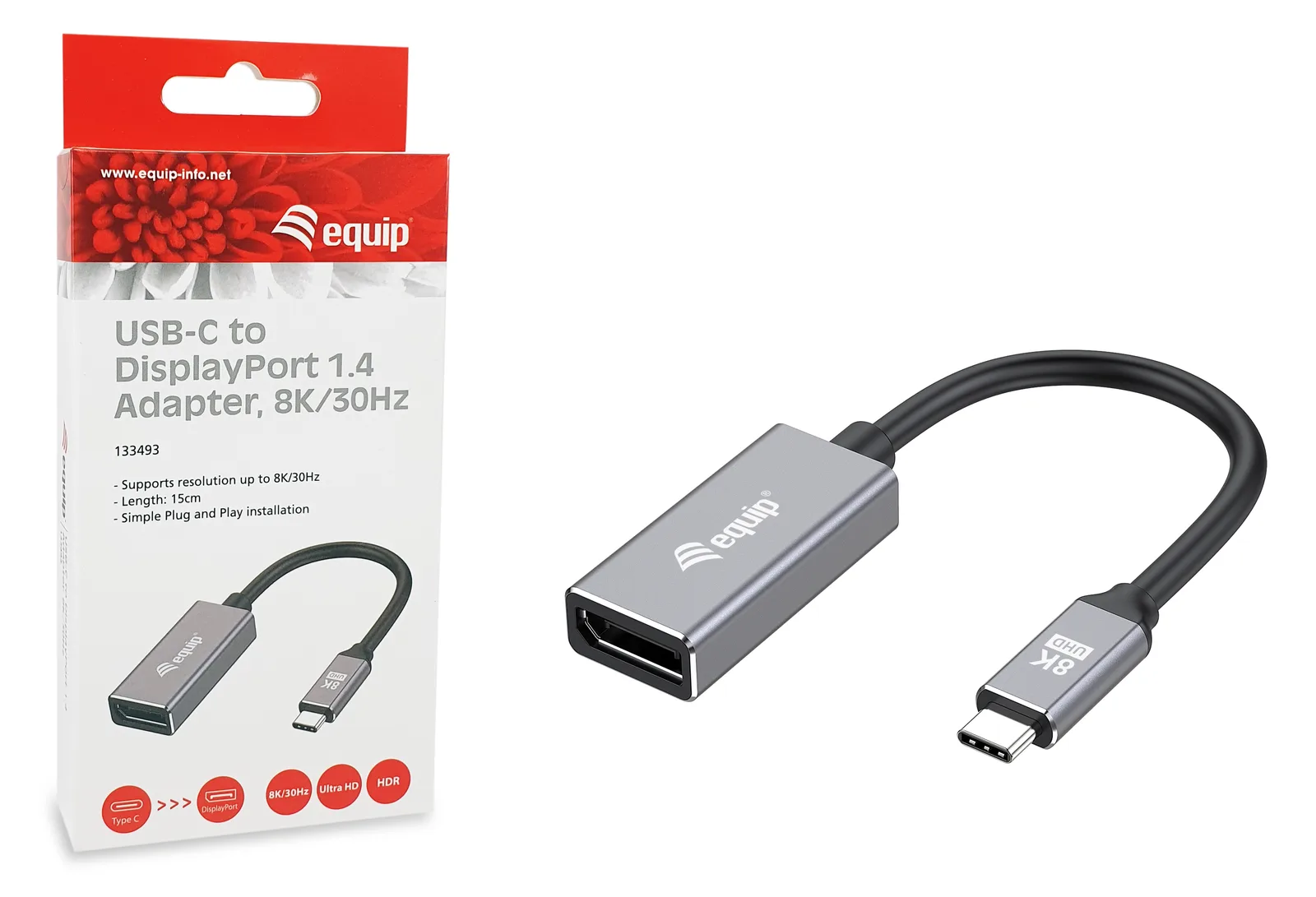 Equip Videoadapter - 24 pin USB-C (M) zu DisplayPort (W), Ansicht 4