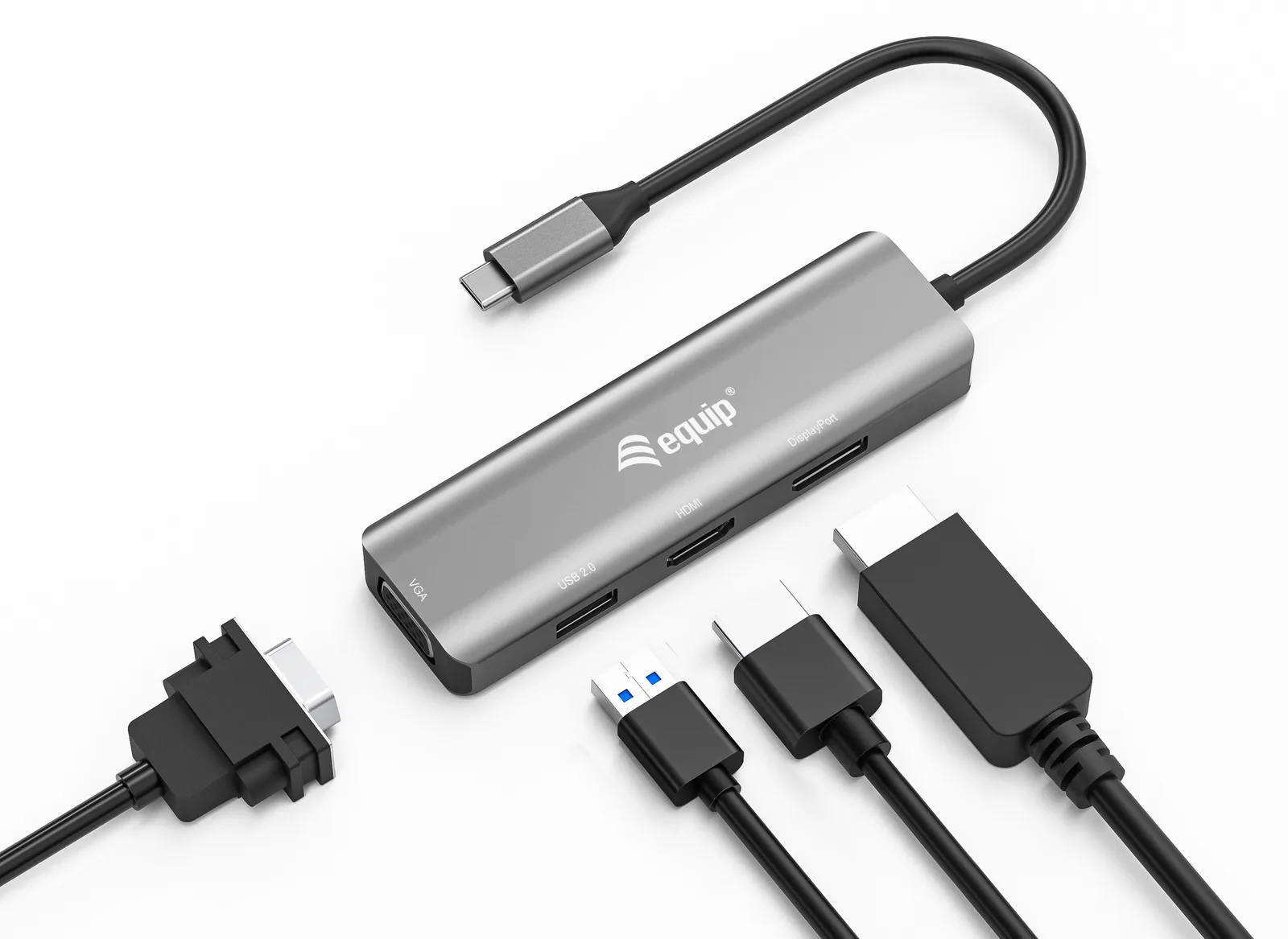 Equip Videoadapter - 24 pin USB-C männlich zu USB, HD-15 (VGA), Ansicht 4