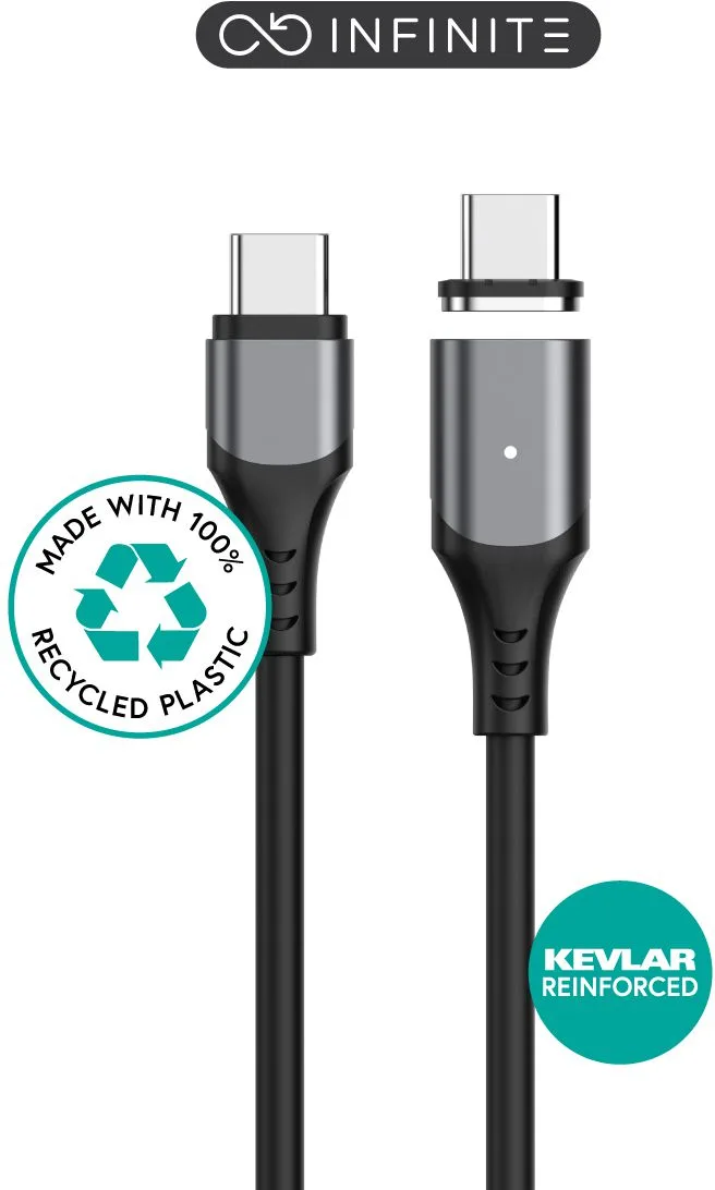 eSTUFF INFINITE Magnetic USB-C - C 2.0 Cable PD100W 480 Mbps - Kabel - Digital/Daten, Ansicht 3