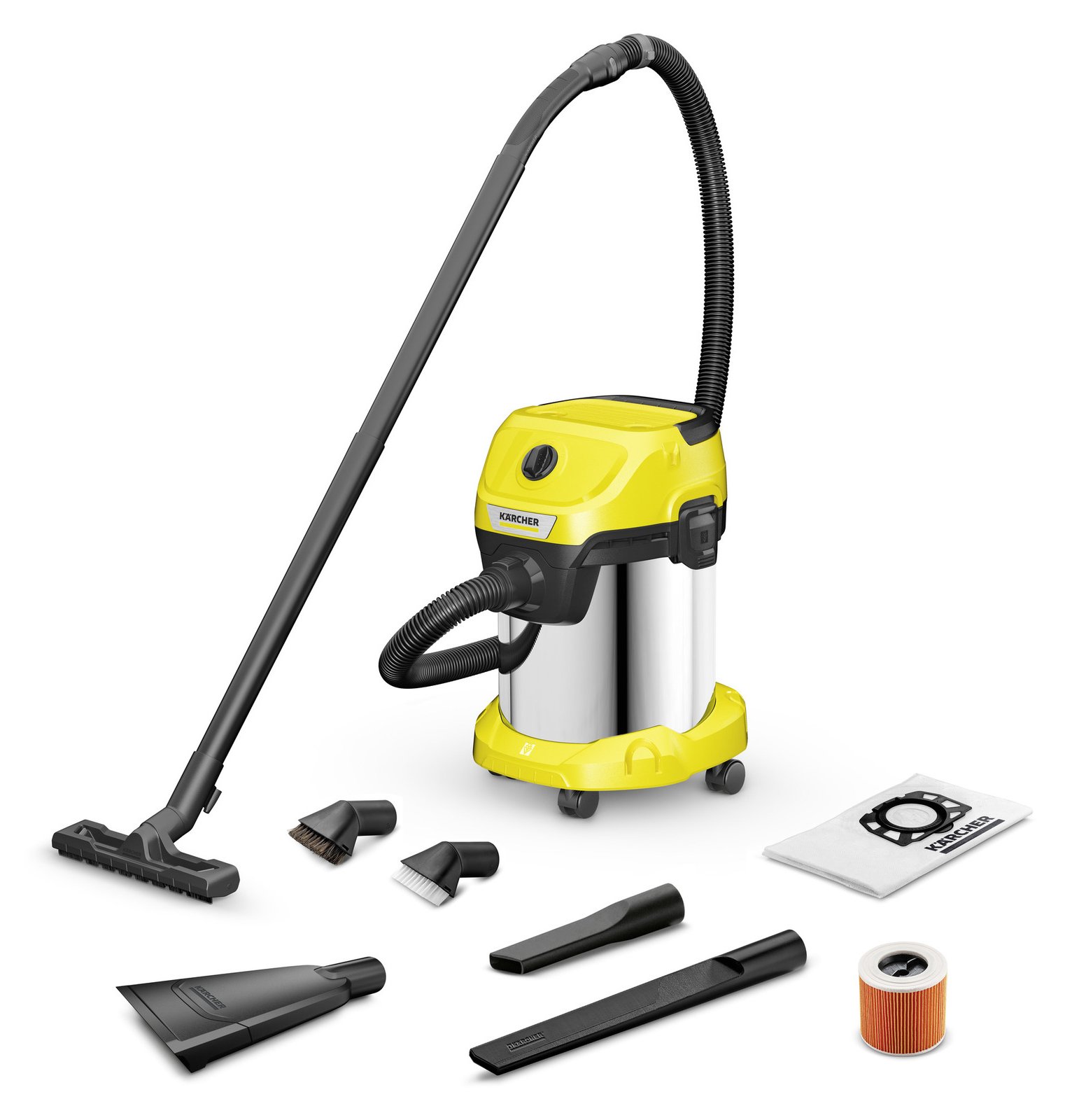 Kärcher WD 3 S V-17/4/20 - 1000 W - Trommel-Vakuum - Trocken&Nass - Staubbeutel - 17 l - Filterung