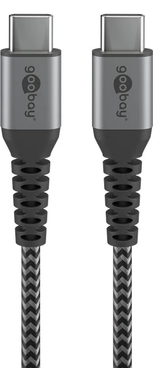 Goobay 49302 - 1 m - USB C - USB C - USB 3.2 Gen 2 (3.1 Gen 2) - 480 Mbit/s - Schwarz - Grau, Ansicht 2