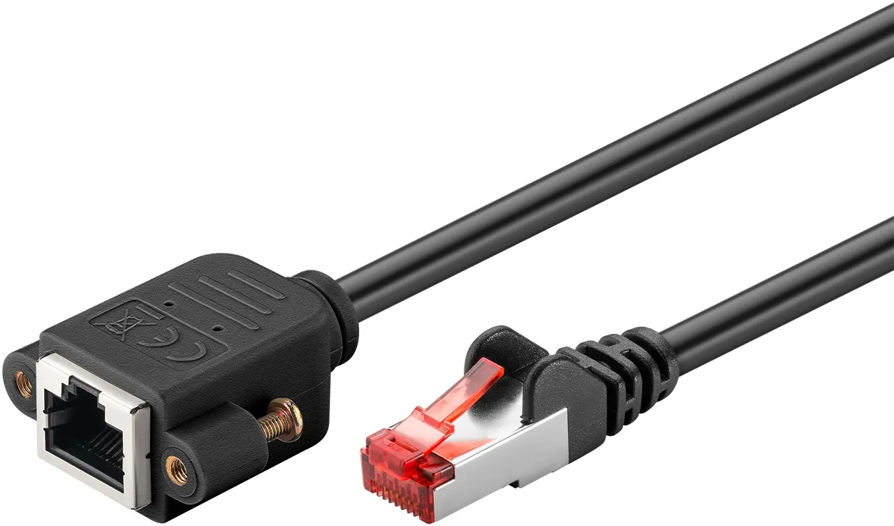 Goobay CAT 6 Verlängerungskabel S/FTP PiMF schwarz - Kupferleiter CU halogenfreier, Ansicht 2