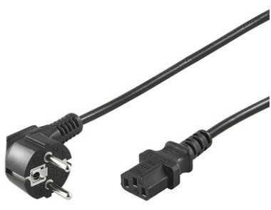 Goobay NK 101 S - Stromkabel - CEE 7/7 (M) gewinkelt zu IEC 60320 C13 gerade