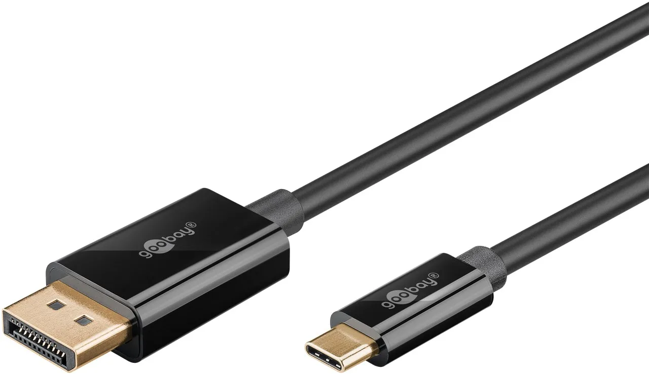 Goobay USB-C -auf-DisplayPort -Kabel 4K a 60 Hz 2 m schwarz - -Stecker> - Kabel - Digital/Daten, Ansicht 2