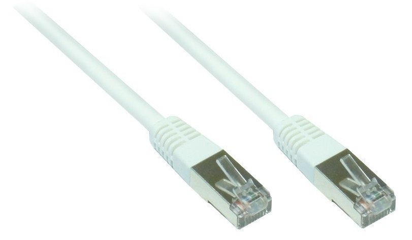 Good Connections RJ45 Patchkabel mit Cat. 7 Rohkabel und Rastnasenschutz - S/FTP - PiMF - halogenfrei - weiß - 0,5m