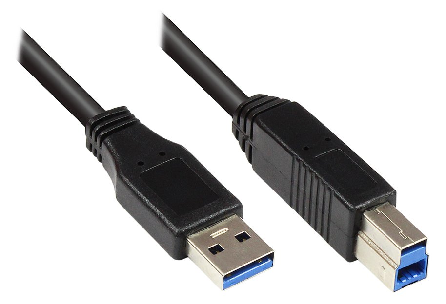 Good Connections USB 3.0 Anschlusskabel Stecker A an Stecker B - schwarz - 0,2m von LumaTech