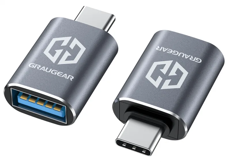 GrauGear USB 3.2 Gen2 Adapter Type-A zu Type-C Stecker 2 Stk - Adapter - Digital/Daten, Ansicht 2