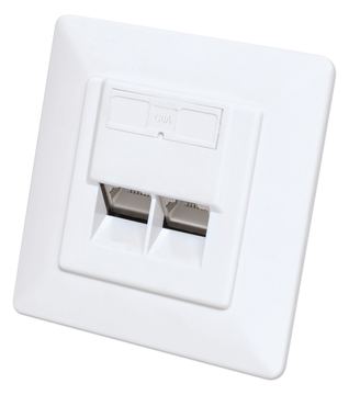 IC Intracom Intellinet - Wandplatte - Cat6a 10G - mit Beschriftungsfenster von LumaTech