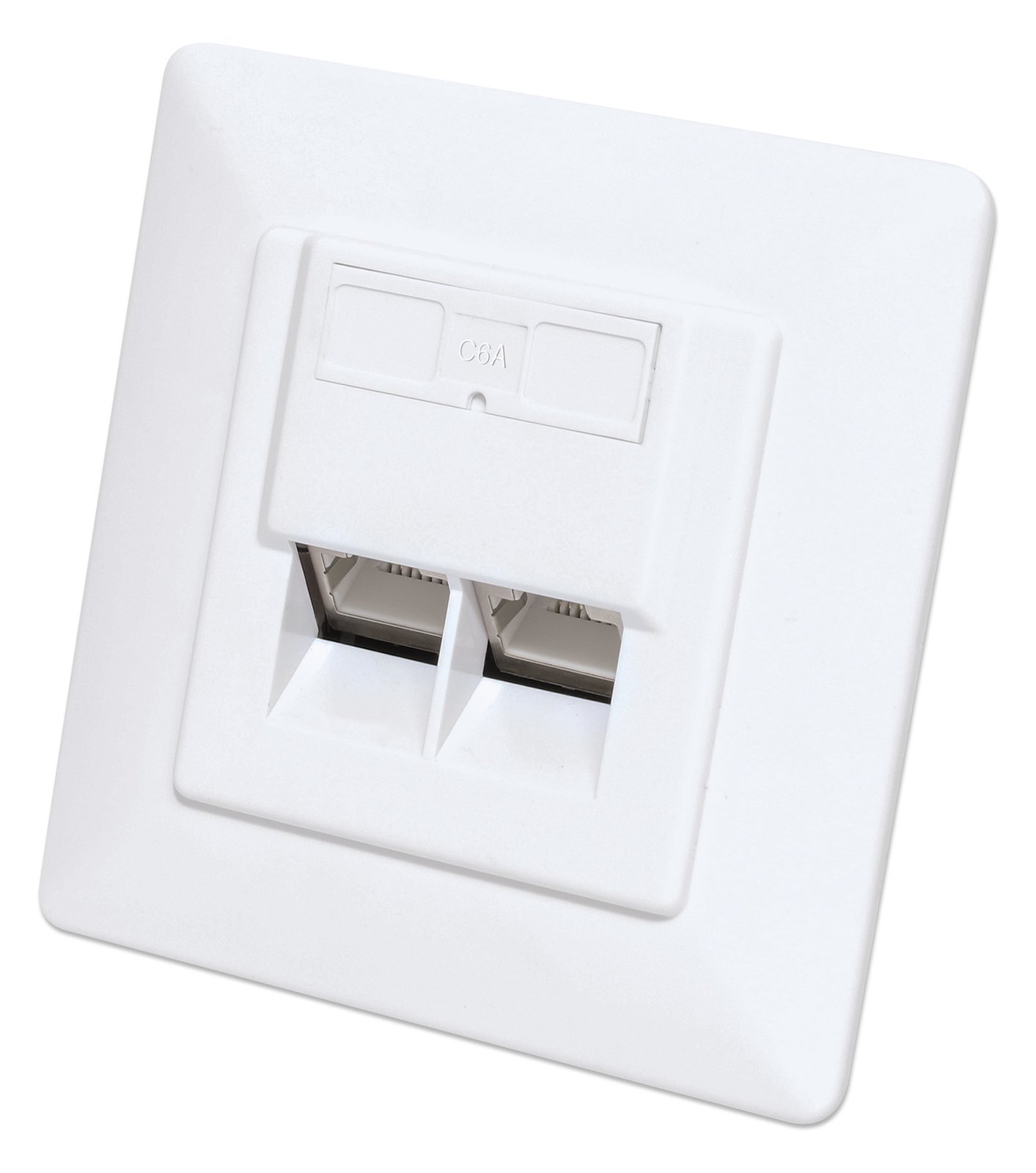 IC Intracom Intellinet - Wandplatte - Cat6a 10G - mit Beschriftungsfenster