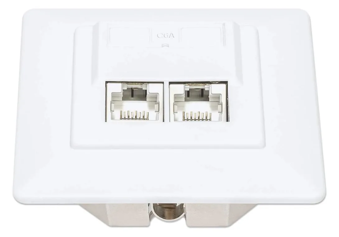 IC Intracom Intellinet - Wandplatte - Cat6a 10G - mit Beschriftungsfenster, Ansicht 3