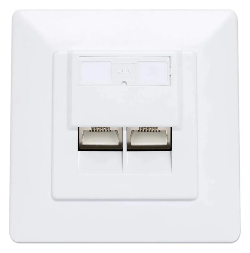 IC Intracom Intellinet - Wandplatte - Cat6a 10G - mit Beschriftungsfenster, Ansicht 4