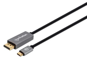 IC Intracom Manhattan USB-C to DisplayPort 1.4 Cable, 8K@60Hz, 2m, Male to Male, Black von LumaTech