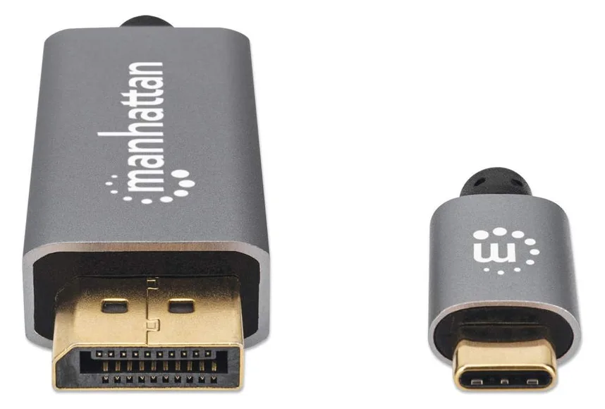 IC Intracom Manhattan USB-C to DisplayPort 1.4 Cable, 8K@60Hz, 2m, Male to Male, Black, Ansicht 3