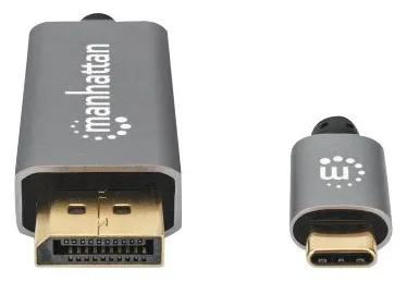 IC Intracom Manhattan USB-C to DisplayPort 1.4 Cable, 8K@60Hz, 2m, Male to Male, Black, Ansicht 5