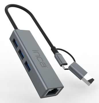 INCA Adapter IUTP-03TX Ethernet> USB und Typ-C 1000Mbit/s - Adapter - Digital/Daten von LumaTech