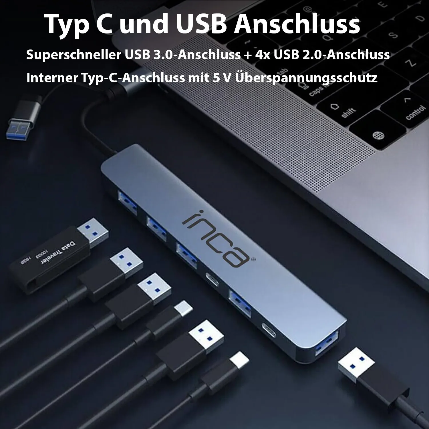 INCA Adapter IUTP-7T USB C/A 5Gbit/s - Adapter, Ansicht 2