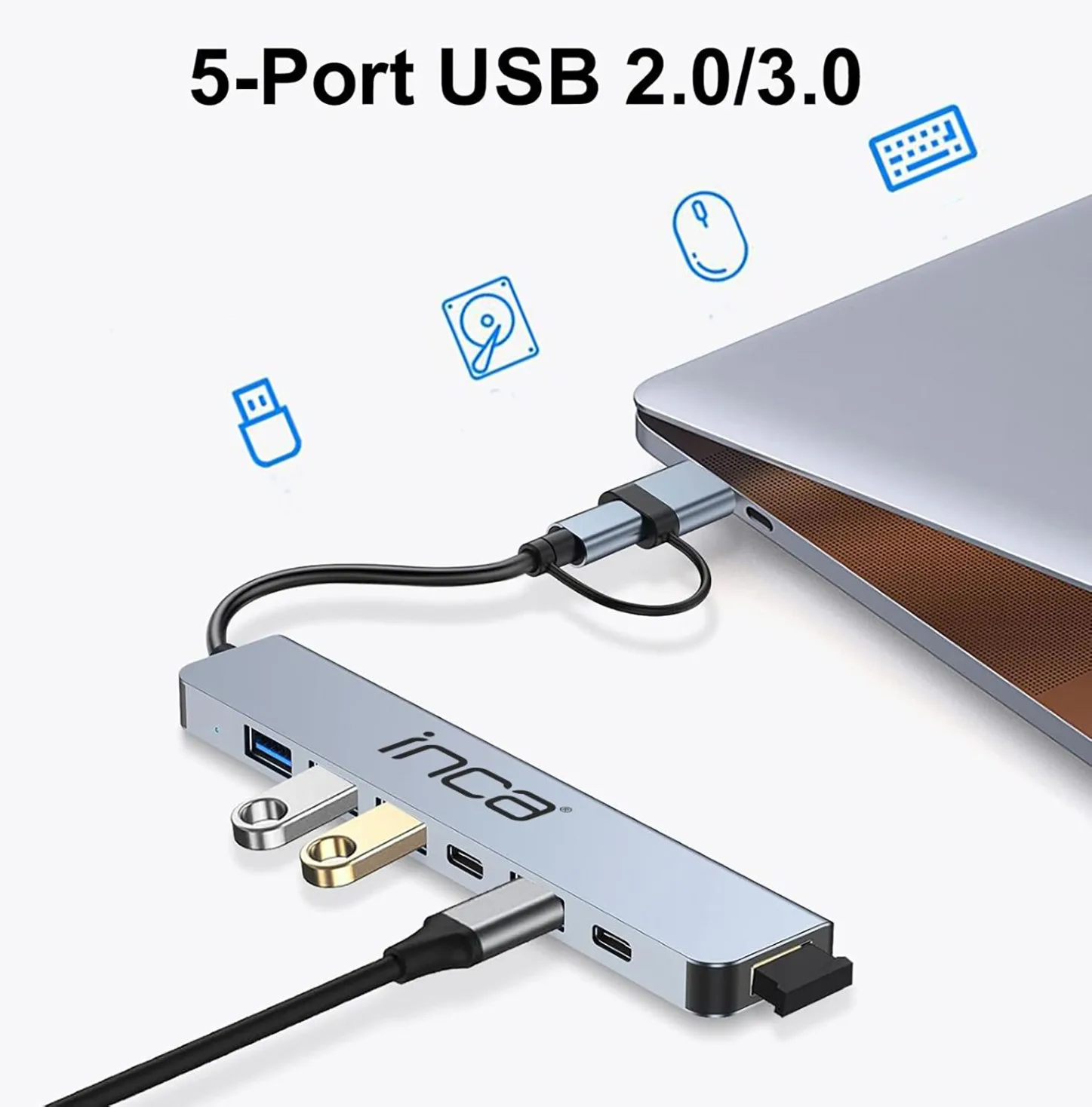 INCA Adapter IUTP-7T USB C/A 5Gbit/s - Adapter, Ansicht 3
