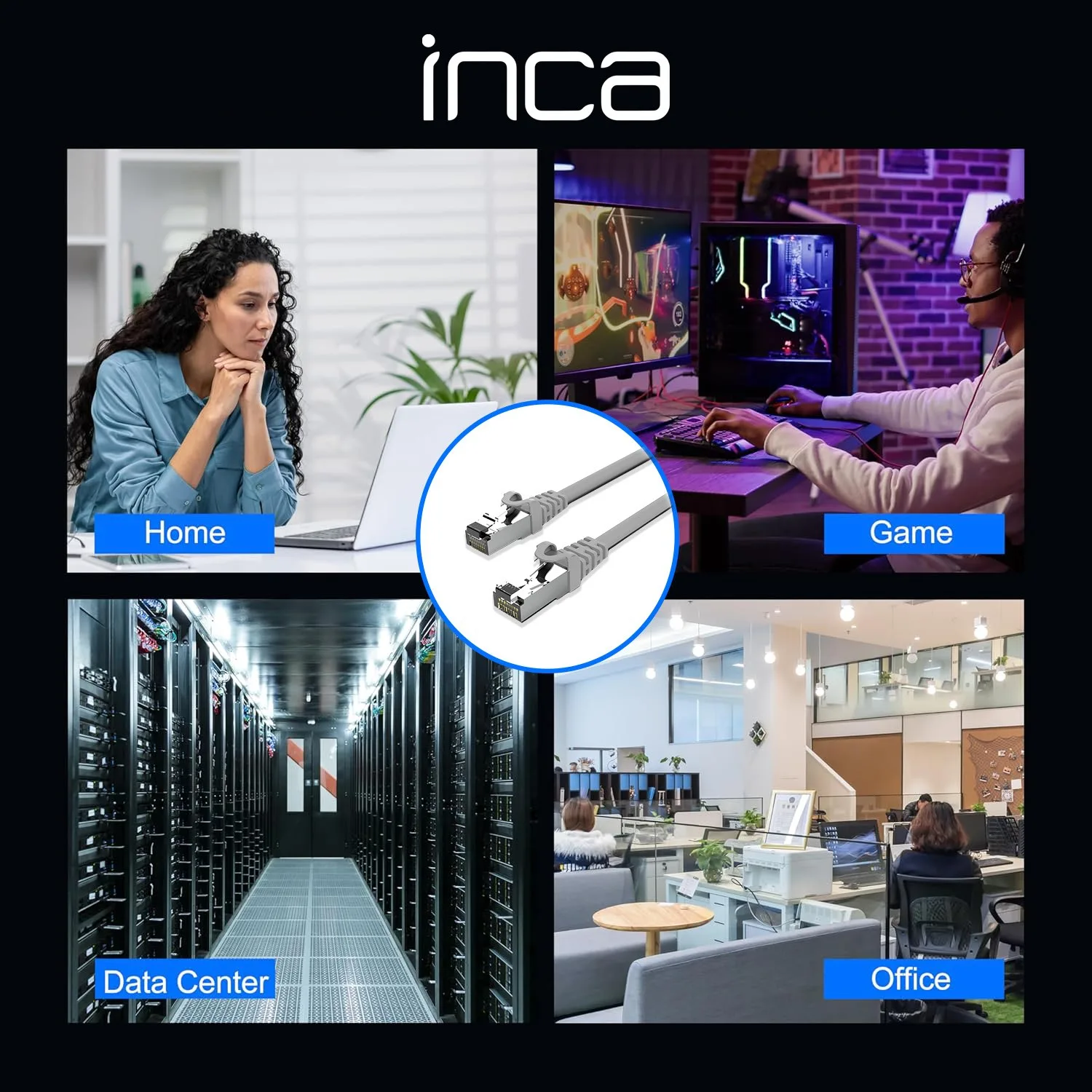 INCA Ethernetkabel ICAT7-05AG S/FTP1 23 AWG CAT7-Kabel - Kabel - CAT 7 cable/RJ45 plug, Ansicht 4