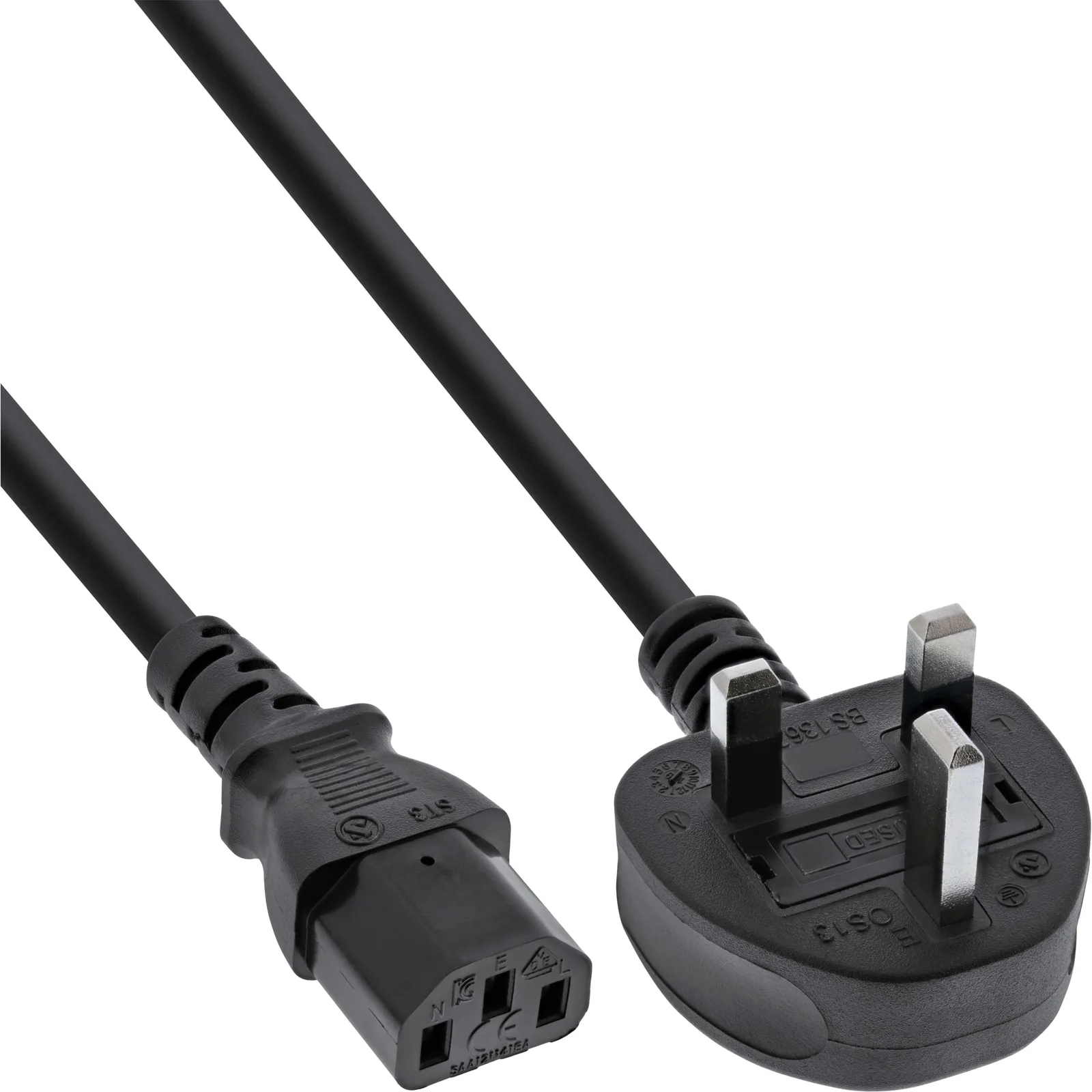 InLine 30er B-Pack Netzkabel - Netzstecker England / Kaltgeräte ST C13 - 1,8m, Ansicht 2