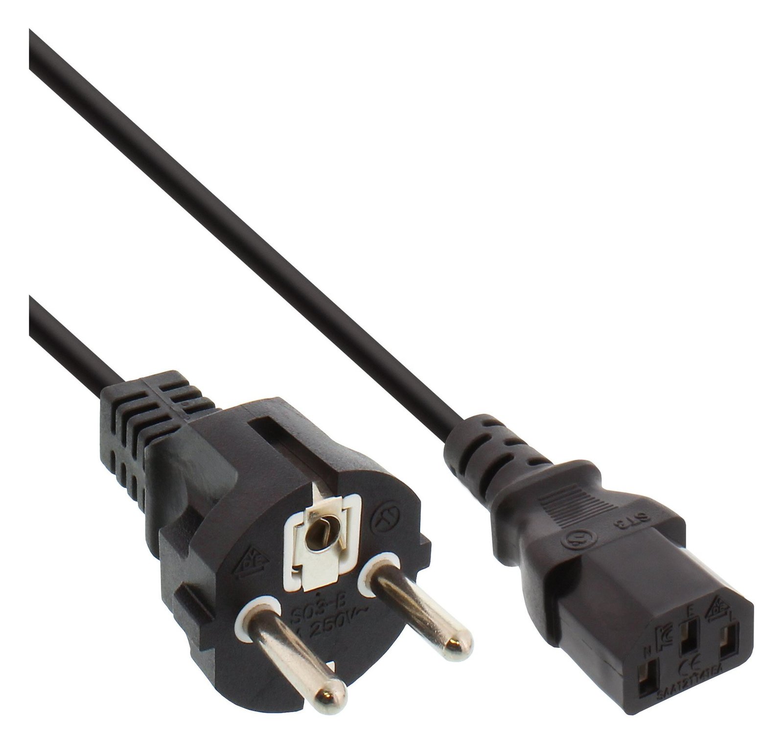 InLine 35er B-Pack Netzkabel - Schutzk. gerade/Kaltgeräte ST C13 - schwarz - 1,8m
