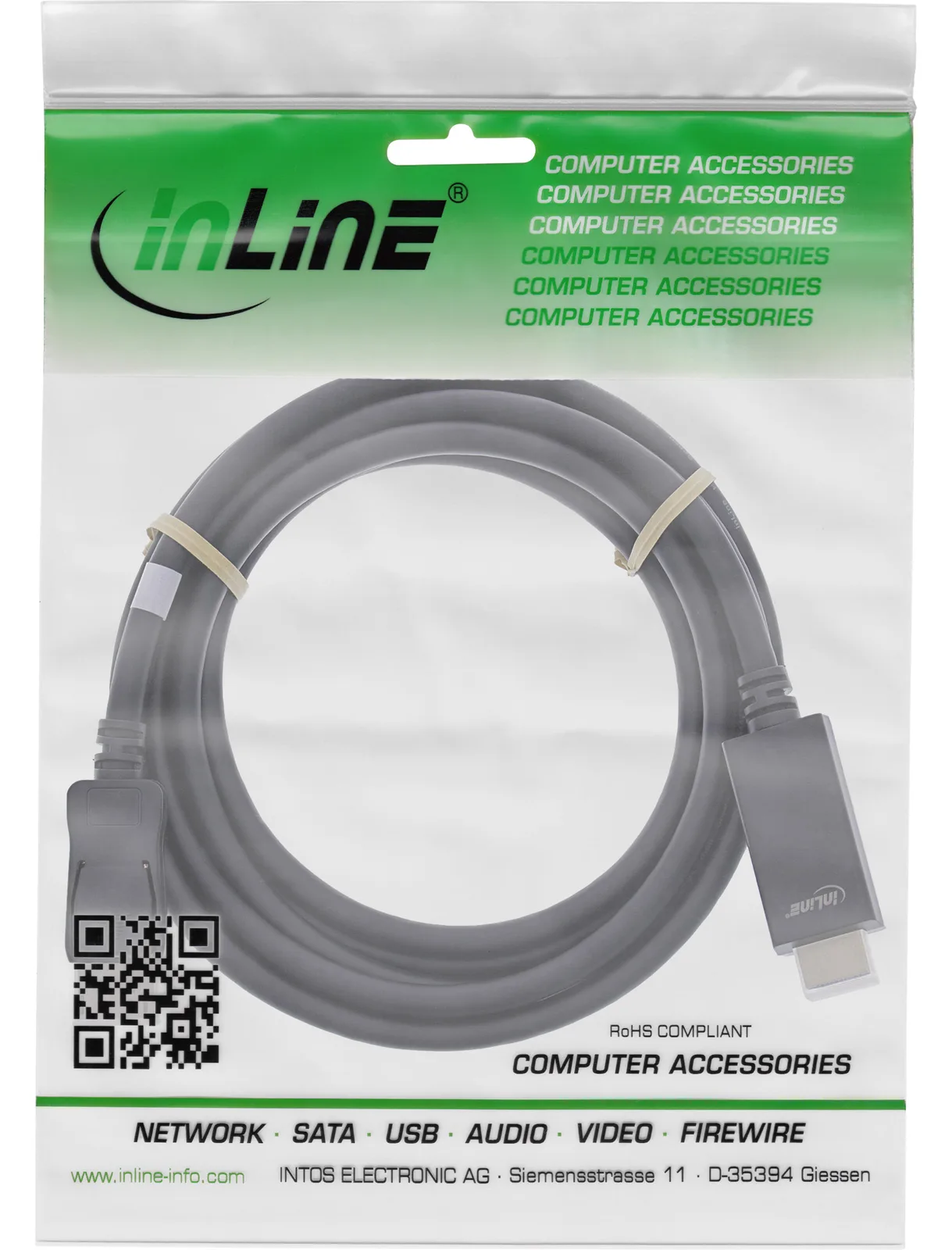 InLine DisplayPort zu HDMI Konverter Kabel - 4K/60Hz - schwarz - 1,5m, Ansicht 4