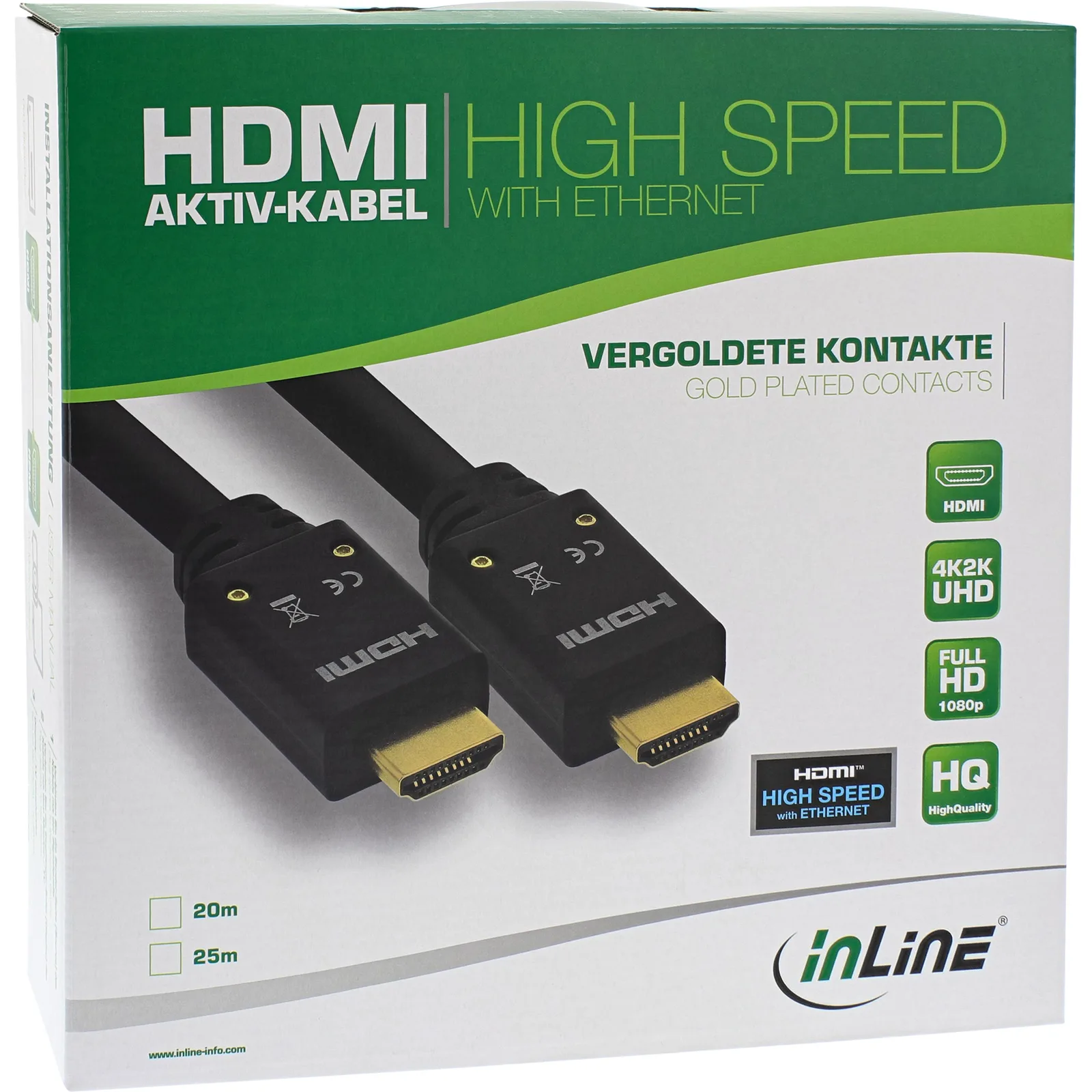 InLine HDMI Aktiv-Kabel - HDMI-High Speed mit Ethernet - 4K2K - ST/ST - 15m, Ansicht 3