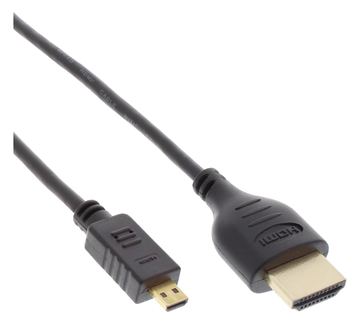 InLine HDMI Superslim Kabel A an D - HS mit Eth. - Premium - schwarz / gold - 1,8m von LumaTech