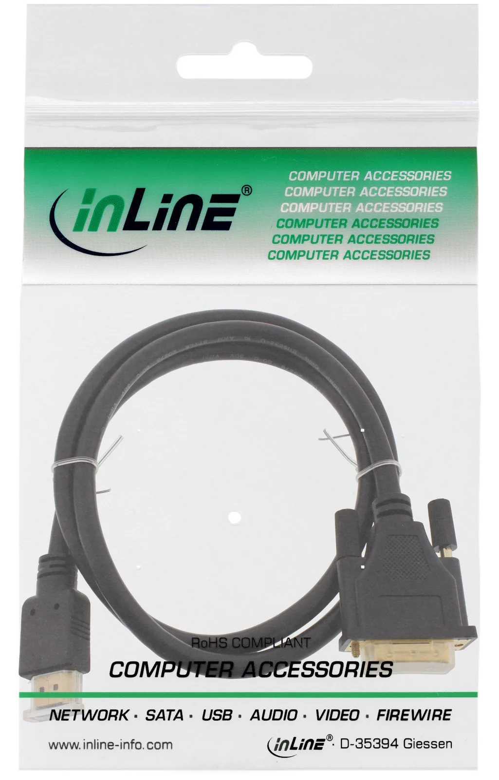 InLine HDMI-DVI Kabel - vergoldete Kontakte - HDMI ST auf DVI 18+1 ST - 3m, Ansicht 3