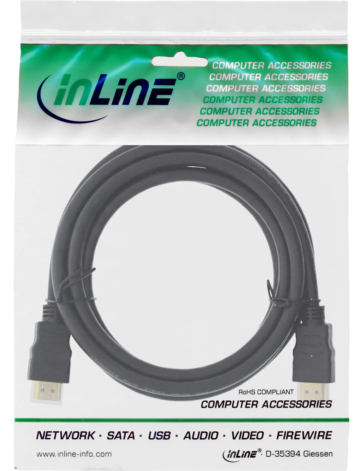 InLine HDMI-High Speed Kabel mit Ethernet - Premium - 4K2K - ST/ST - schwarz - 3m, Ansicht 2