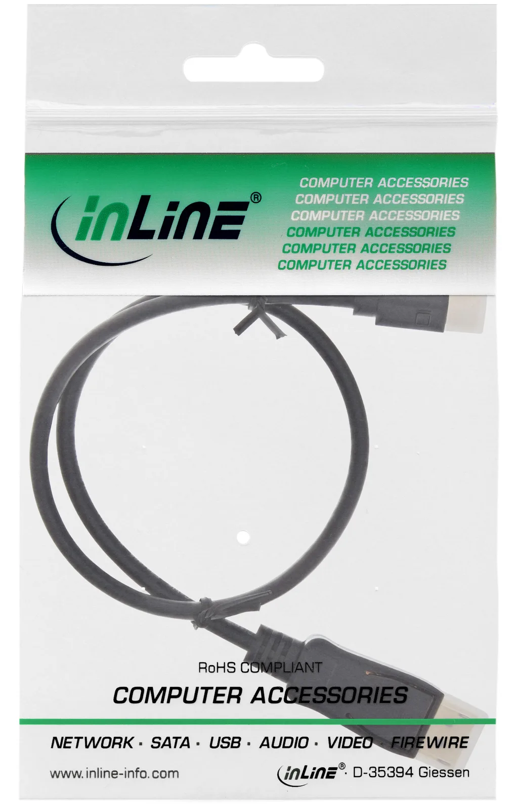 InLine Mini DisplayPort zu DisplayPort Kabel - schwarz - 3m, Ansicht 3