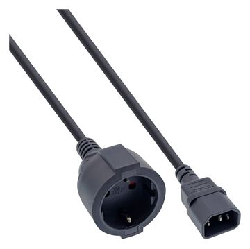InLine Netz Adapter Kabel - Kaltgeräte C14 auf Schutzkontakt Buchse - 1m von LumaTech