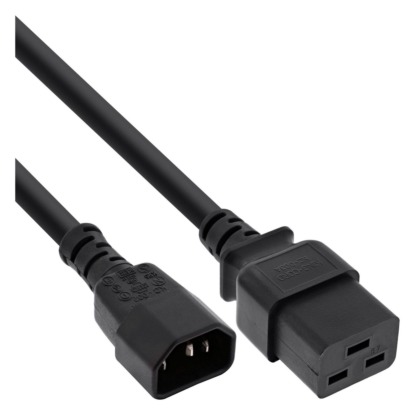 InLine Netz Adapterkabel - IEC 60320 C14 auf C19 - max 10A - 1m