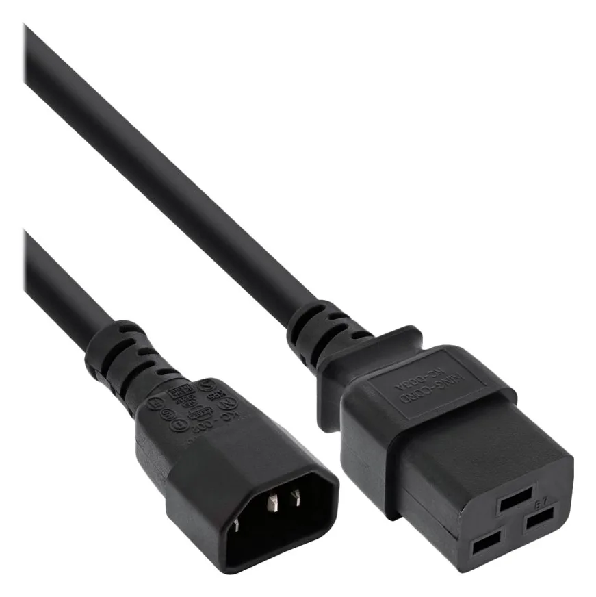 InLine Netz Adapterkabel - IEC 60320 C14 auf C19 - max 10A - 1m, Ansicht 3