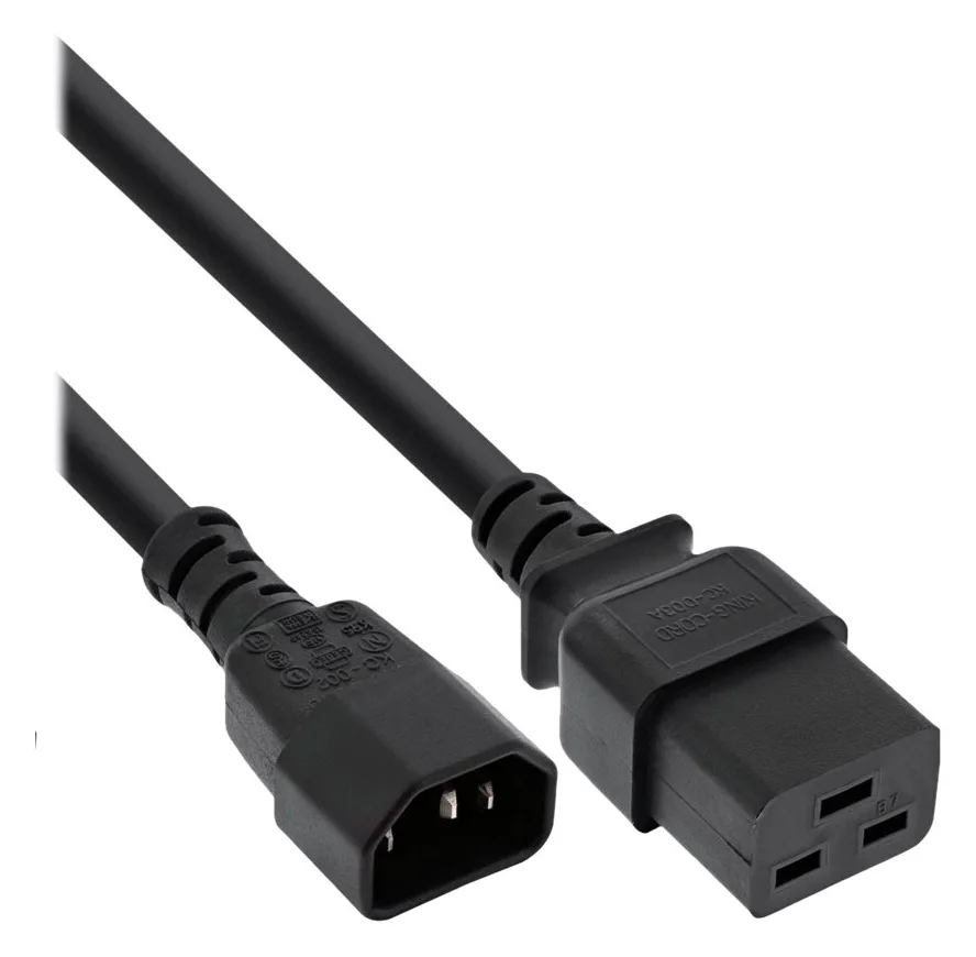 InLine Netz Adapterkabel - IEC 60320 C14 auf C19 - max 10A - 3m, Ansicht 3