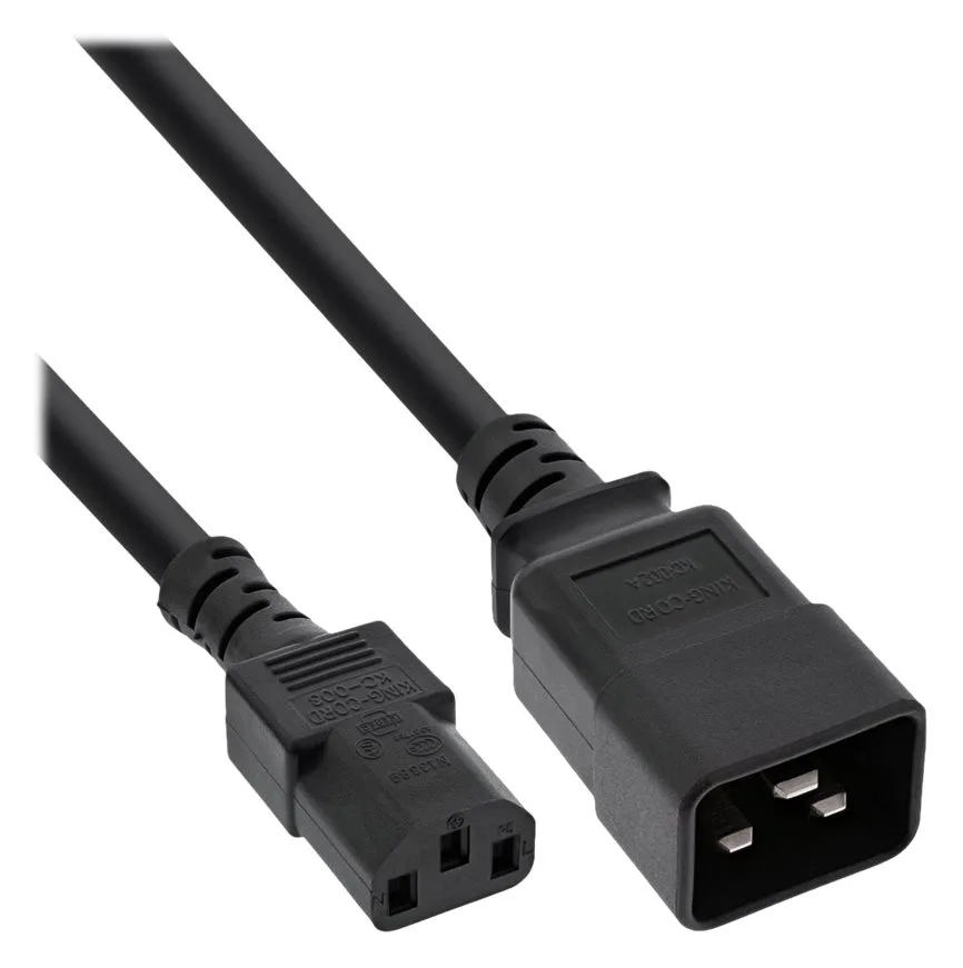 InLine Netz Adapterkabel - IEC 60320 C20 auf C13 - max.10A - 2m, Ansicht 4