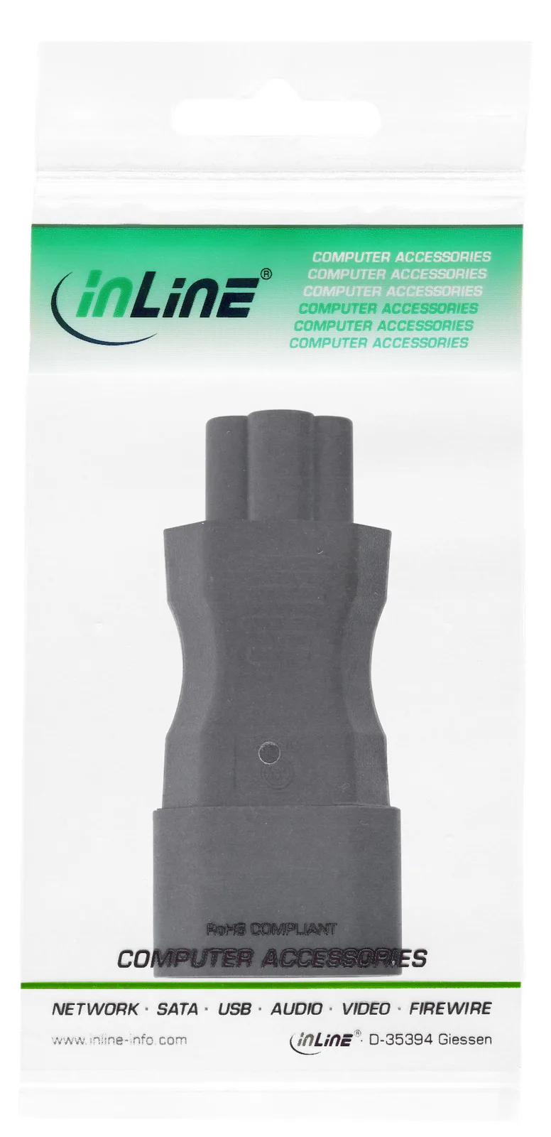 InLine Netzadapter IEC 60320 C14 / C5 - 3pol. Kaltgeräte / Notebook, Ansicht 3