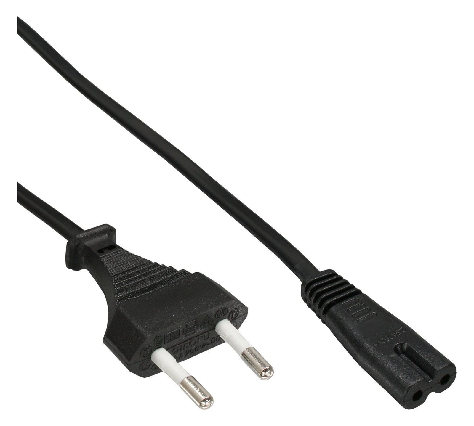 InLine Netzkabel - Netzstecker auf Euro 8 C7 Stecker - 1,50m