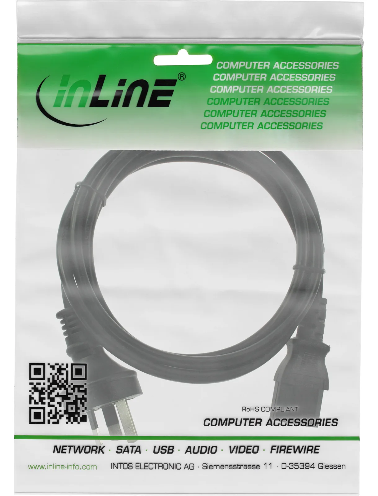 InLine Netzkabel - Netzstecker Australien auf Kaltgerätestecker C13 - 1,8m, Ansicht 2