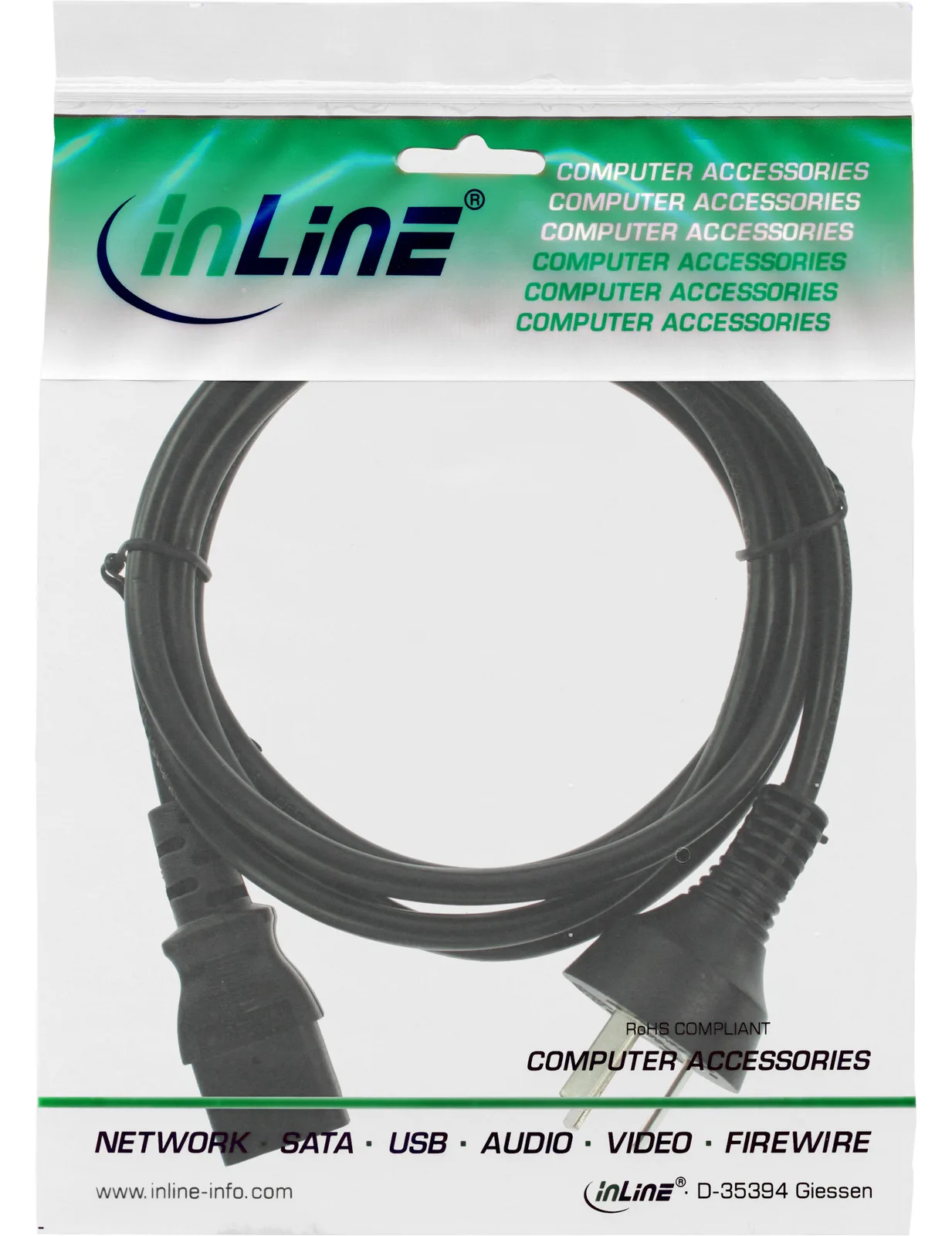 InLine Netzkabel - Netzstecker China auf Kaltgerätestecker C13 - 1,8m, Ansicht 2