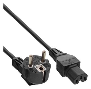 InLine Netzkabel - Schutzkon. gew. auf Warmgerätest. C15 gerade - schwarz - 1,8m von LumaTech