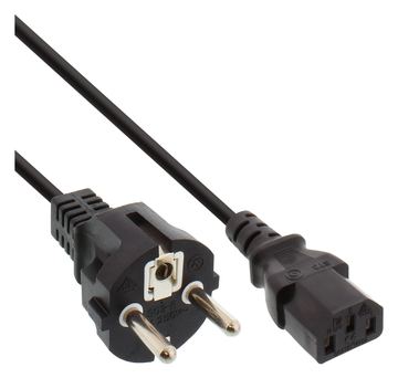 InLine Netzkabel - Schutzkontakt gerade auf Kaltgerätestecker C13 - 1,5m - schwarz von LumaTech