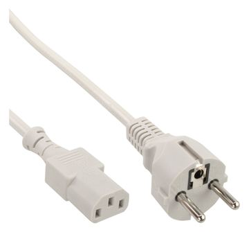 InLine Netzkabel - Schutzkontakt gerade auf Kaltgerätestecker C13 - 5,0m - grau von LumaTech