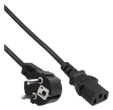 InLine Netzkabel - Schutzkontakt gewinkelt auf Kaltgerätestecker C13 - 0,3m von LumaTech