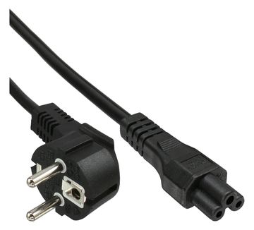 InLine Netzkabel für Noteb. - Schutzkontaktst. gew. auf 3pol Kuppl. - schwarz - 2m von LumaTech