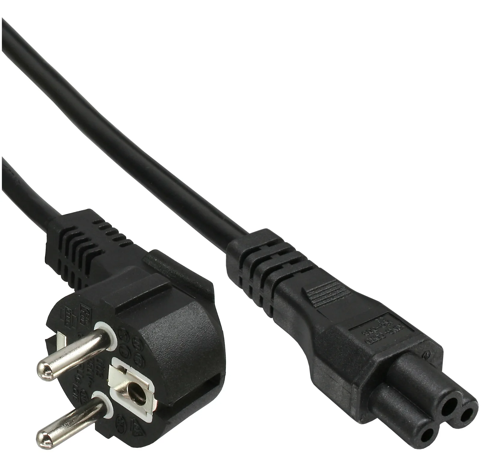 InLine Netzkabel für Noteb. - Schutzkontaktst. gew. auf 3pol Kuppl. - schwarz - 2m, Ansicht 2