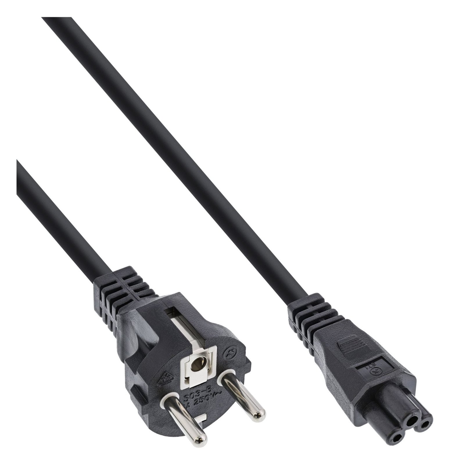 InLine Netzkabel für Notebook - 3pol C5 Kupplung - schwarz - 0,5m