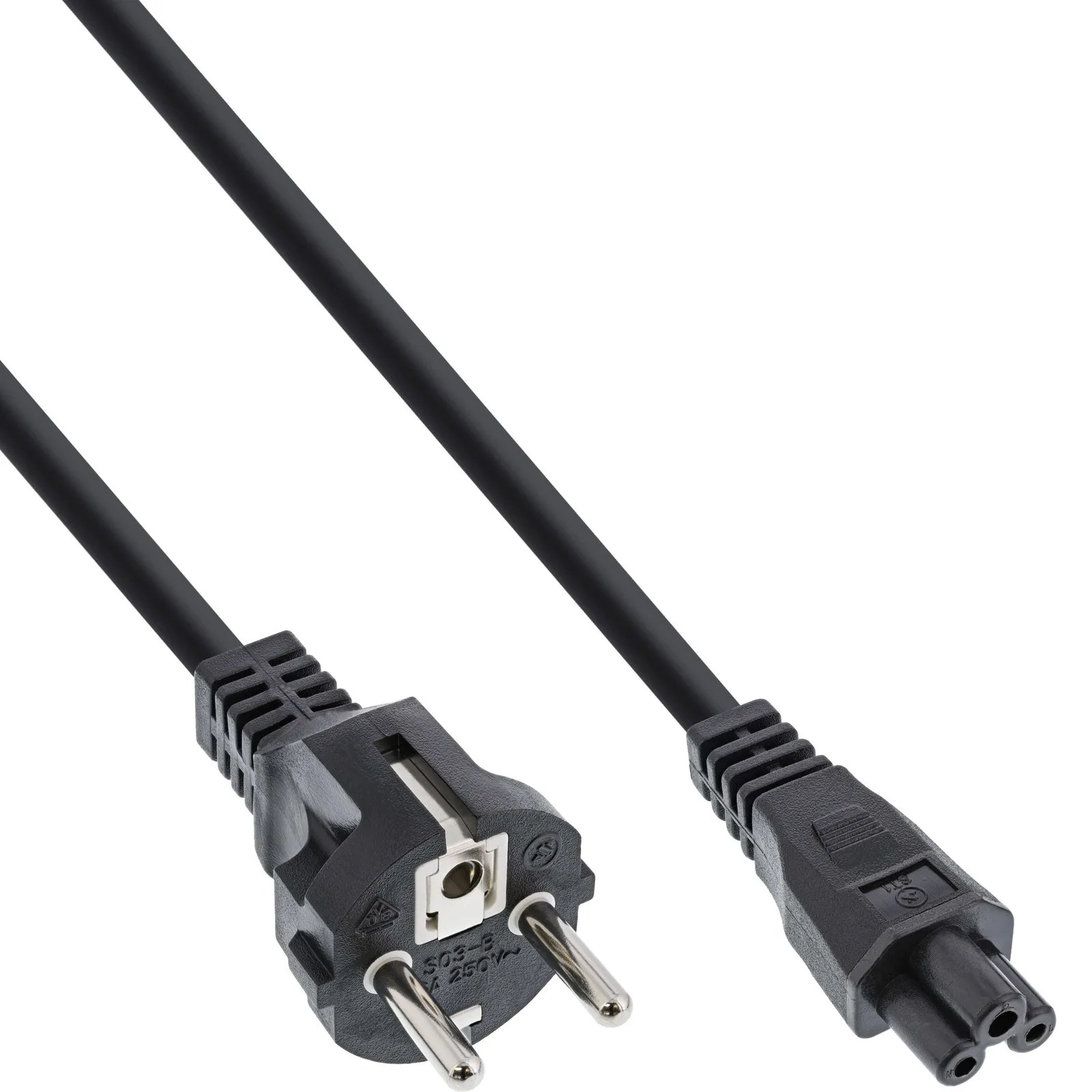 InLine Netzkabel für Notebook - 3pol C5 Kupplung - schwarz - 1,8m, Ansicht 2