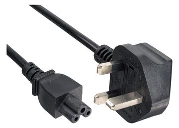 InLine Netzkabel für Notebook - England - 3pol Kupplung - 2m von LumaTech