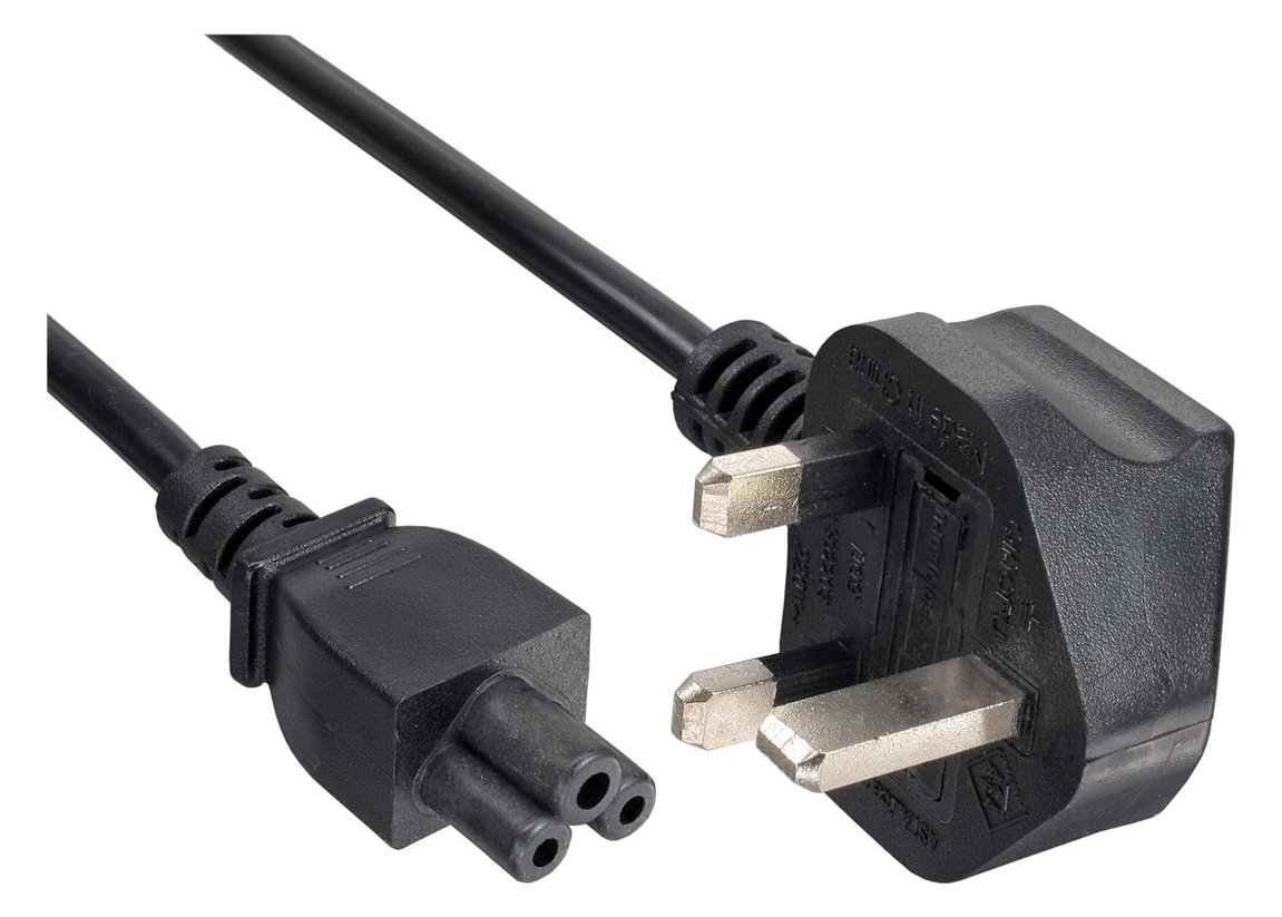 InLine Netzkabel für Notebook - England - 3pol Kupplung - 2m