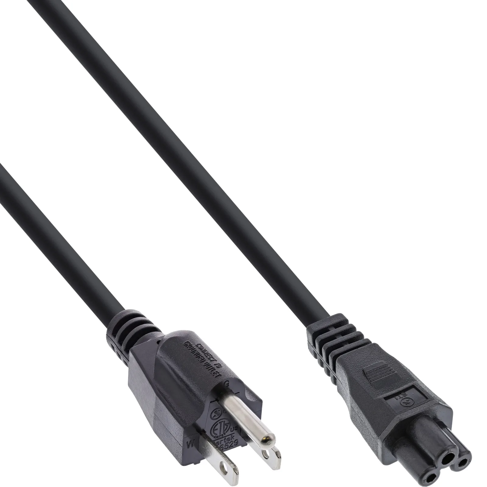InLine Netzkabel für Notebook - USA/Canada - 3pol Kupplung - 2m, Ansicht 2